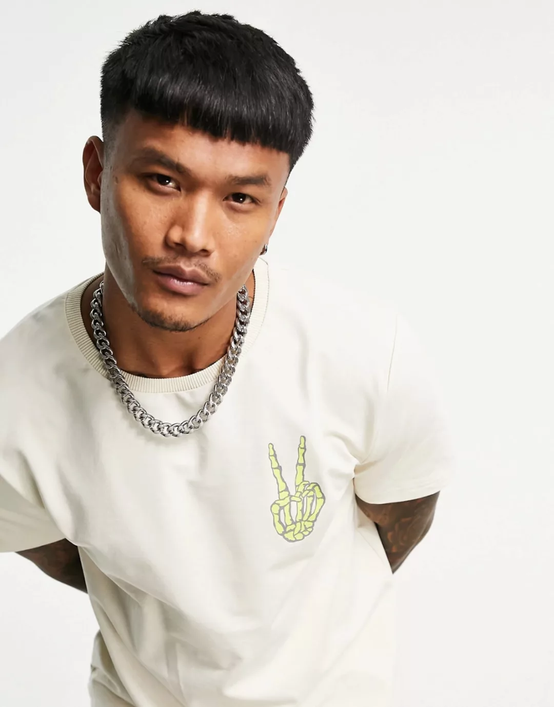 Bolongaro Trevor – Sport – T-Shirt mit „Peace“-Print-Neutral günstig online kaufen