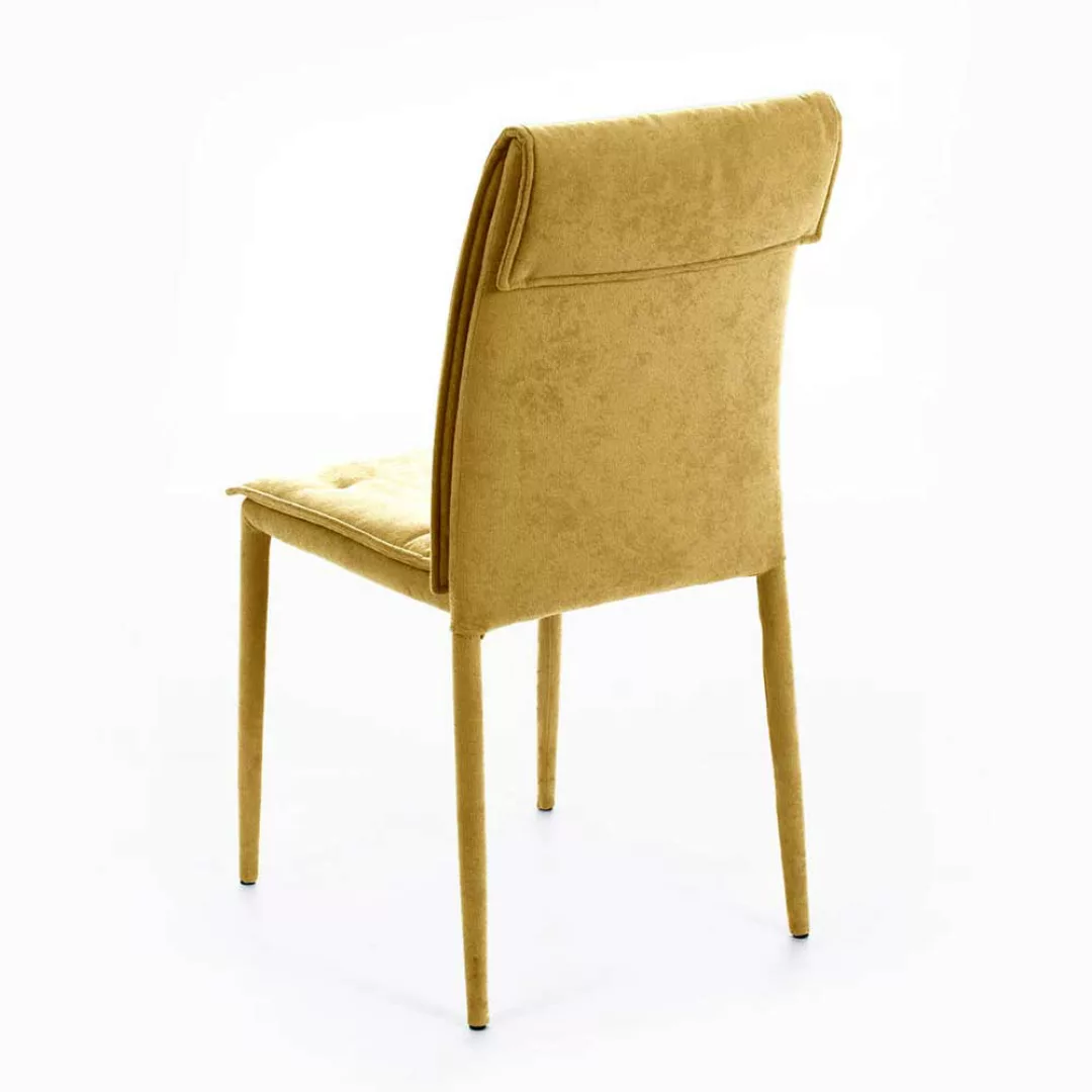 Esstisch Stühle in modernem Design Microfaser in Gelb (4er Set) günstig online kaufen