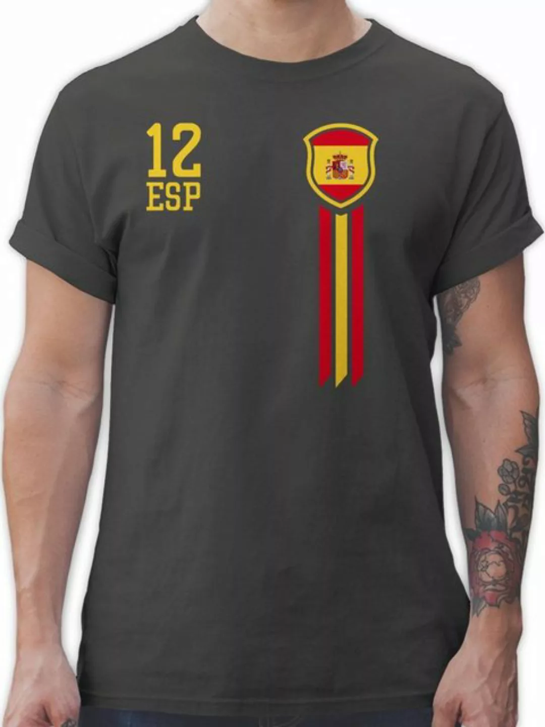 Shirtracer T-Shirt 12. Mann Spanien Fan-Shirt WM 2024 Fussball EM Fanartike günstig online kaufen