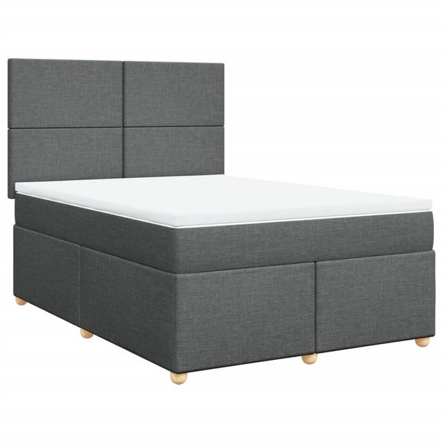 vidaXL Bett Boxspringbett mit Matratze Dunkelgrau 160x200 cm Stoff günstig online kaufen