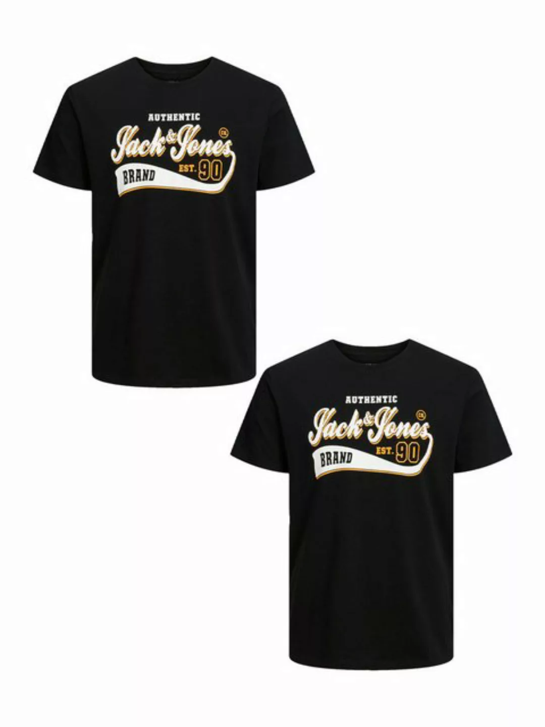 Jack & Jones T-Shirt 2-er Set Logo T-Shirt Kurzarm Shirt Übergröße JJELOGO günstig online kaufen