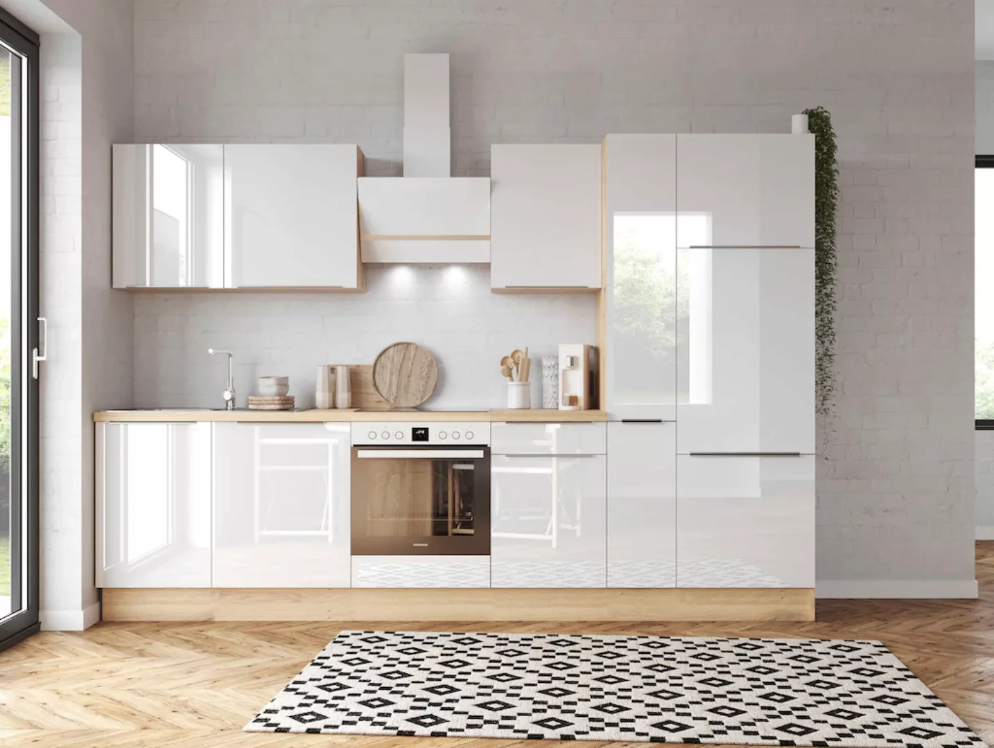 RESPEKTA Küchenzeile »Safado aus der Serie Marleen«, Breite 310 cm, mit Sof günstig online kaufen