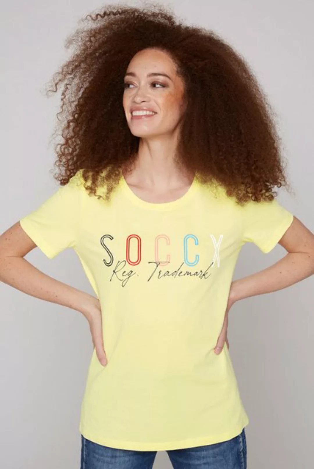 SOCCX Rundhalsshirt mit Baumwolle günstig online kaufen