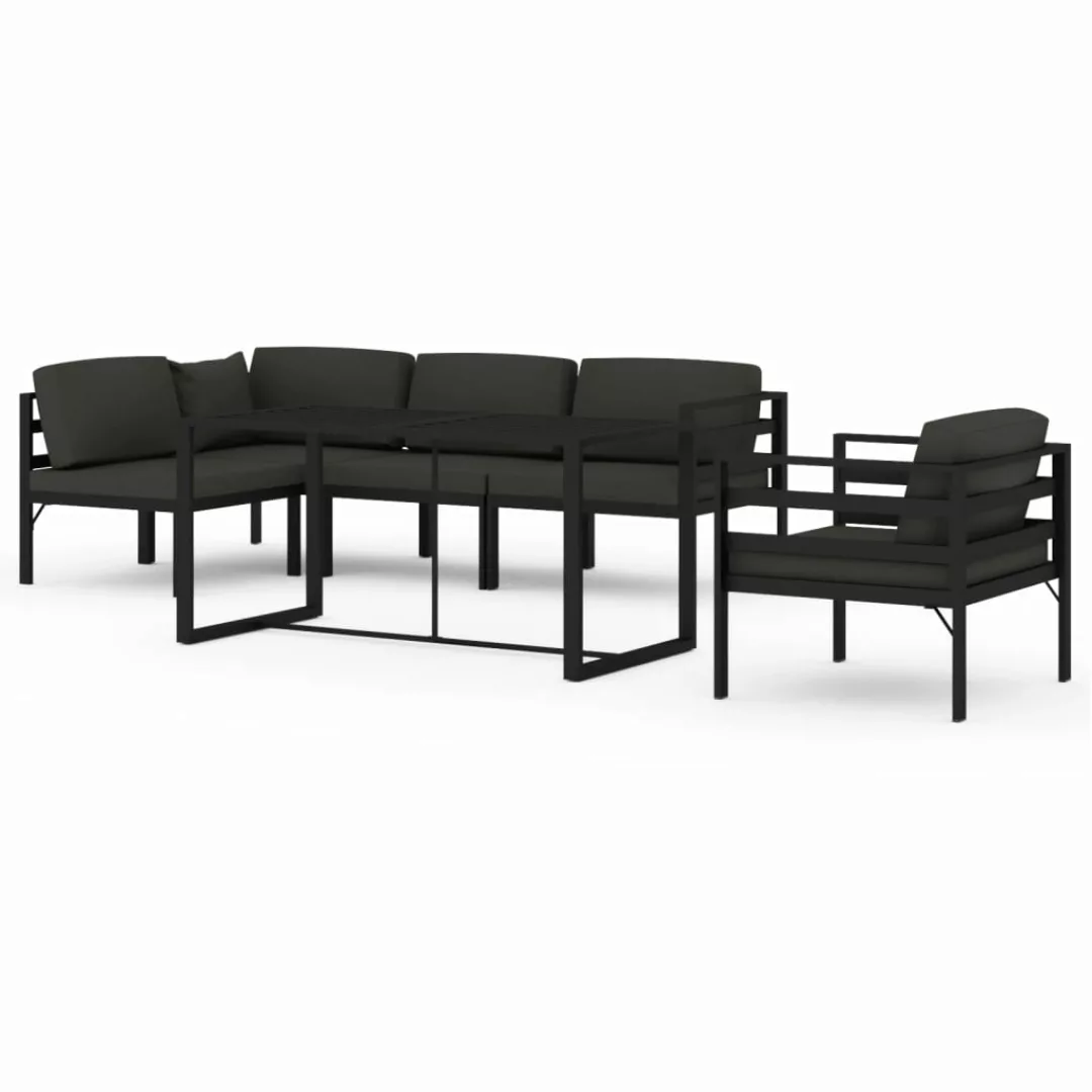 Vidaxl 6-tlg. Garten-lounge-set Mit Kissen Aluminium Anthrazit günstig online kaufen