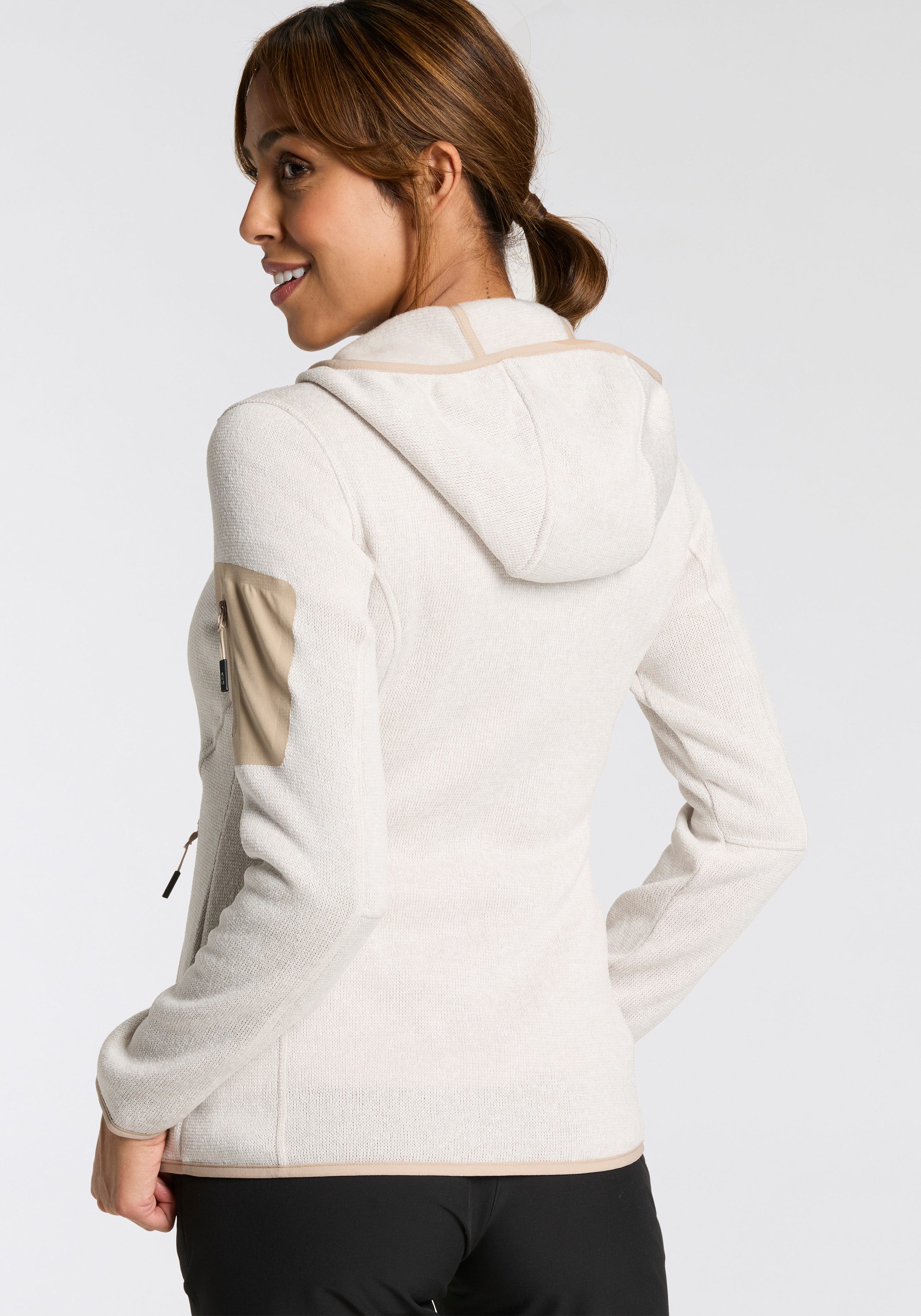 CMP Strickfleecejacke "KNITTED MELANGE HOODY WOMAN HOODY", (1 St.), mit Kap günstig online kaufen