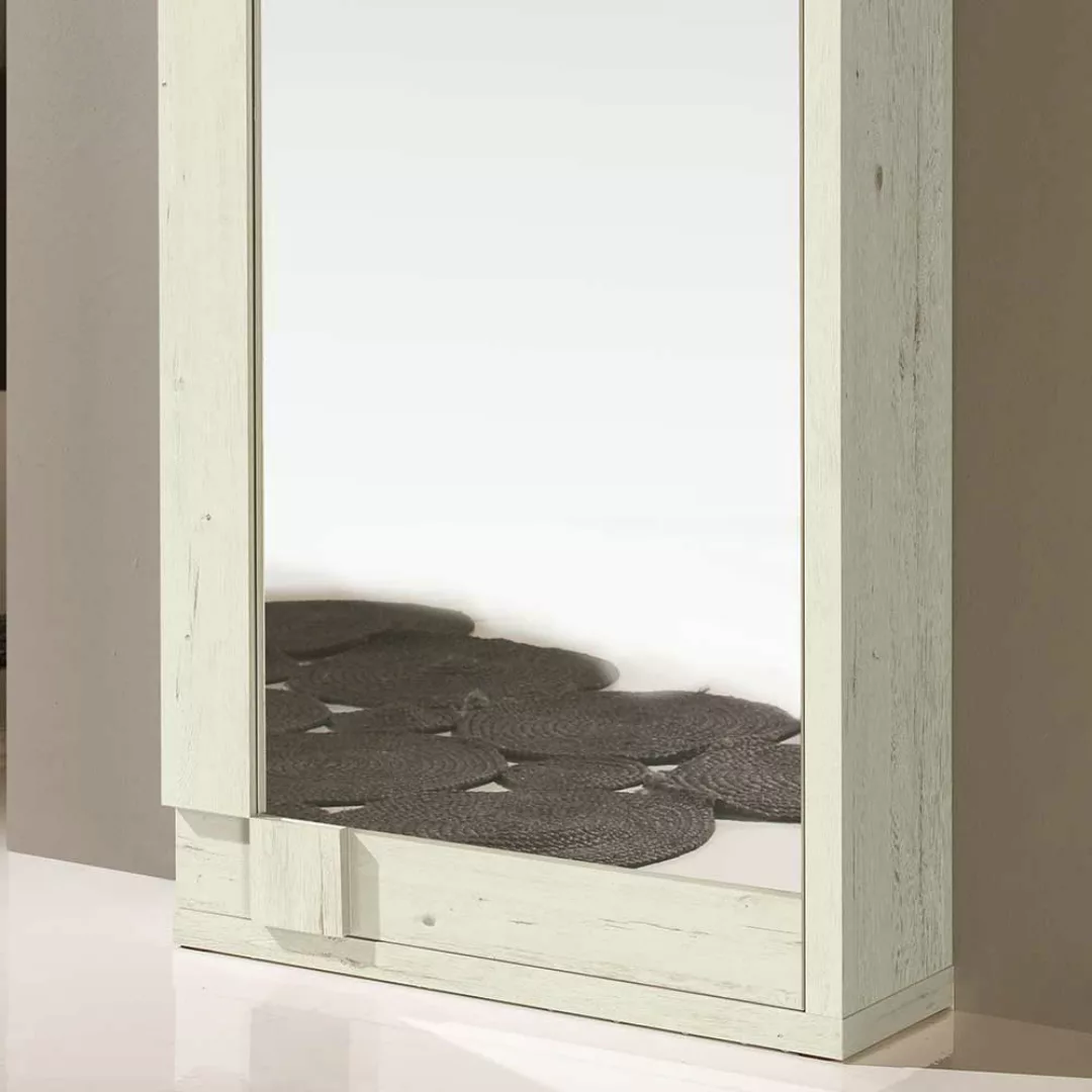 Spiegelschuhschrank in Creme Weiß 70 cm breit günstig online kaufen