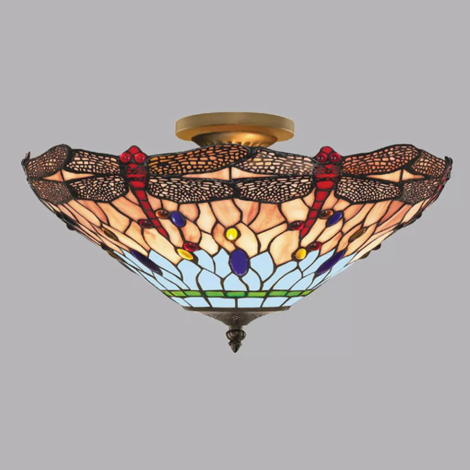 Deckenleuchte Dragonfly im Tiffany-Stil günstig online kaufen