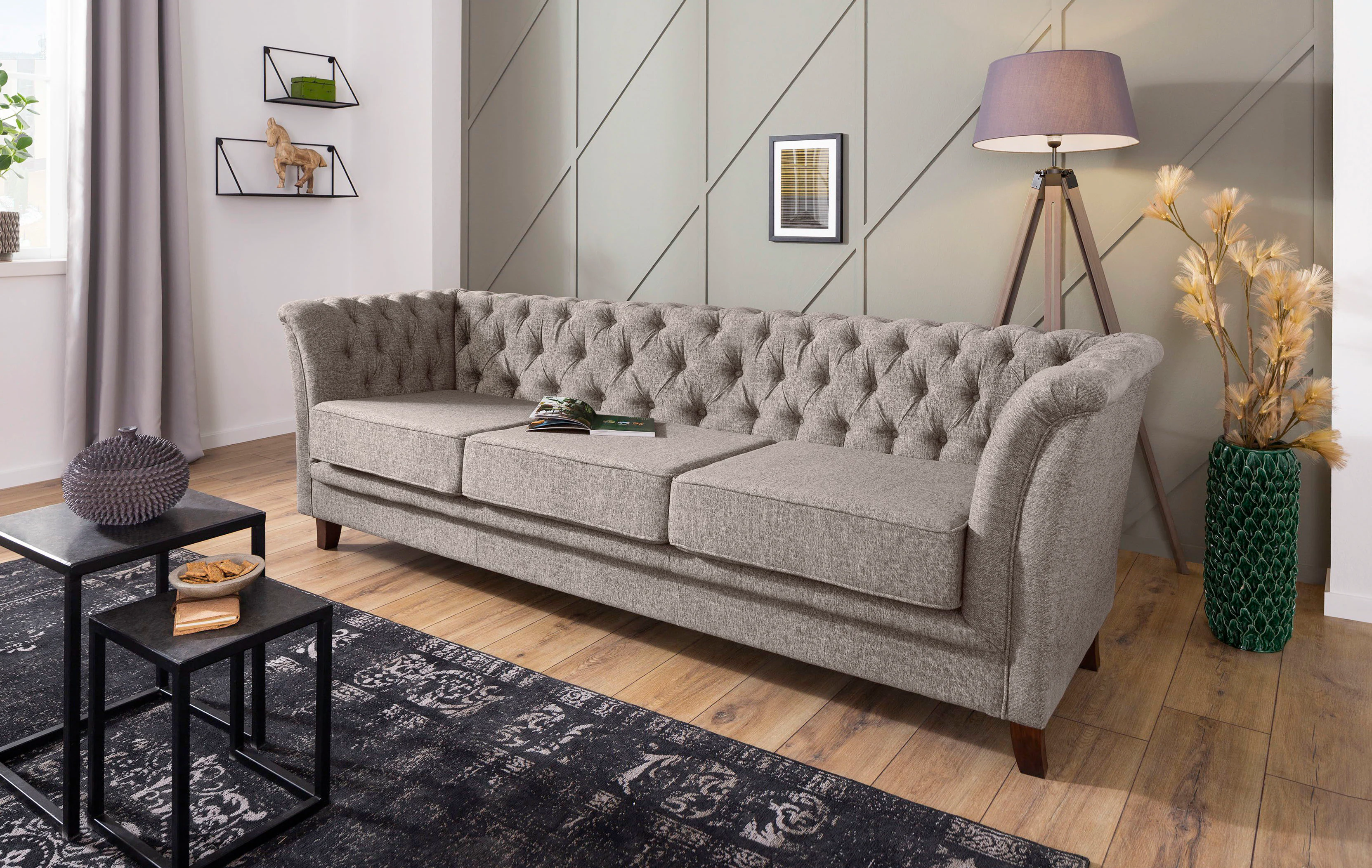 Home affaire Chesterfield-Sofa "Dover", aufwändige Knopfheftung in Chesterf günstig online kaufen