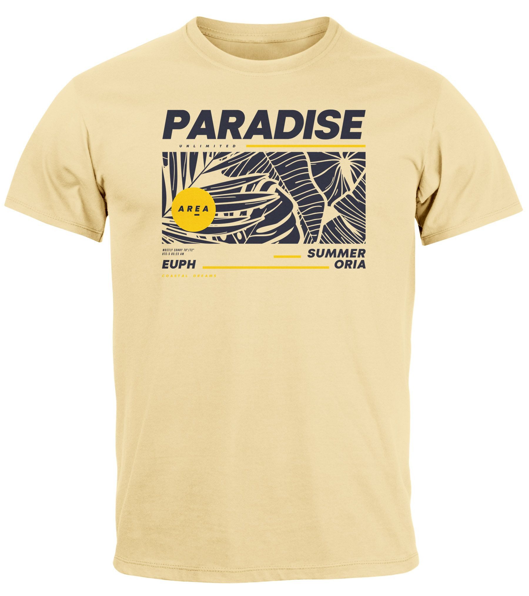 Neverless Print-Shirt Herren T-Shirt Paradise Unlimited günstig online kaufen