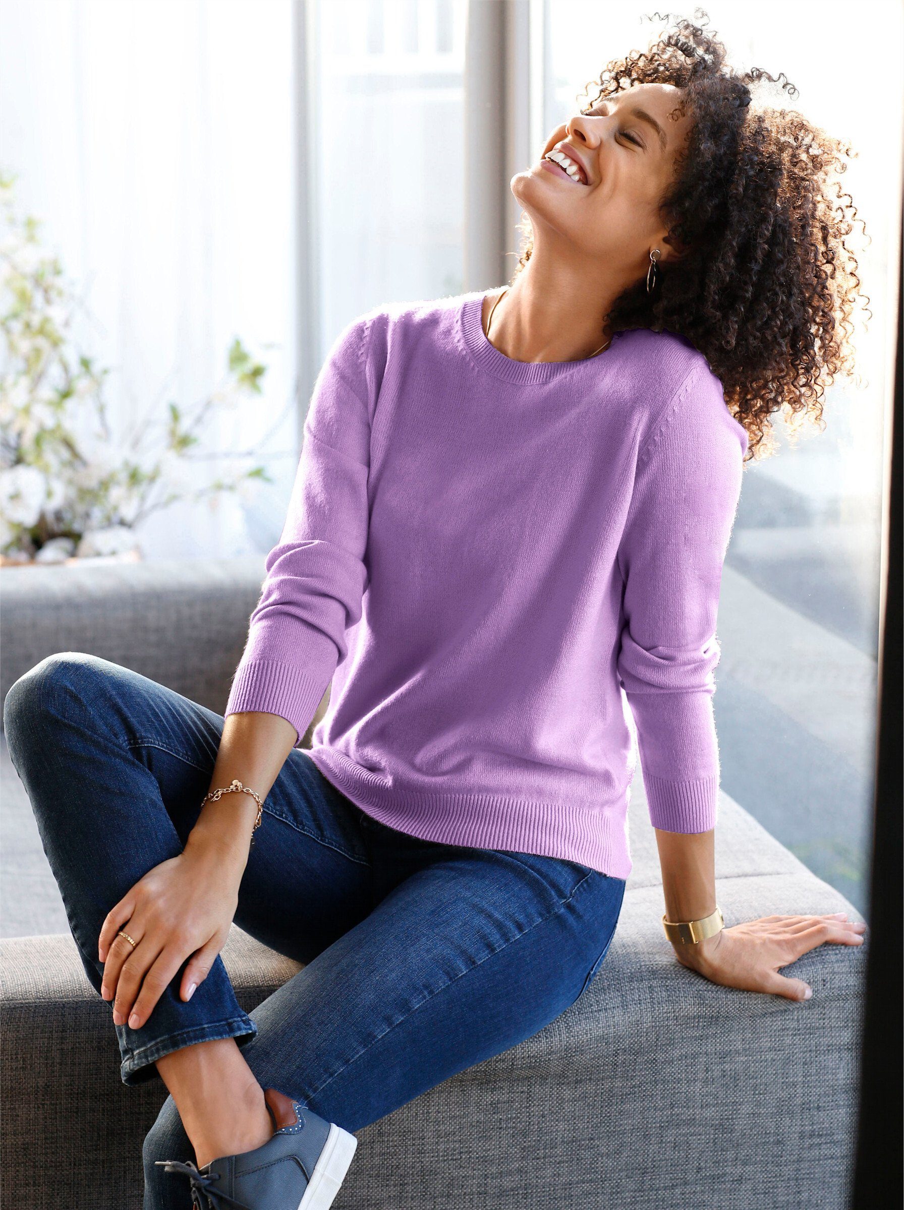 Sieh an! Strickpullover Rundhalspullover günstig online kaufen