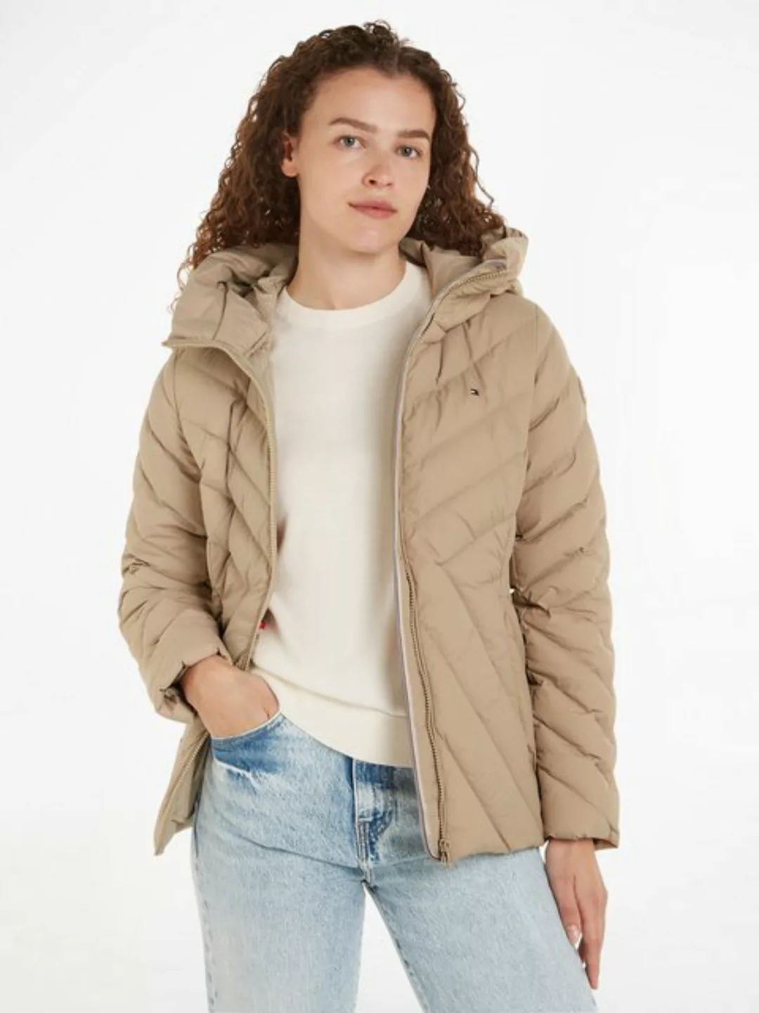 Tommy Hilfiger Steppjacke "CHEVRON MW PADDED JACKET", mit Kapuze, mit mitte günstig online kaufen