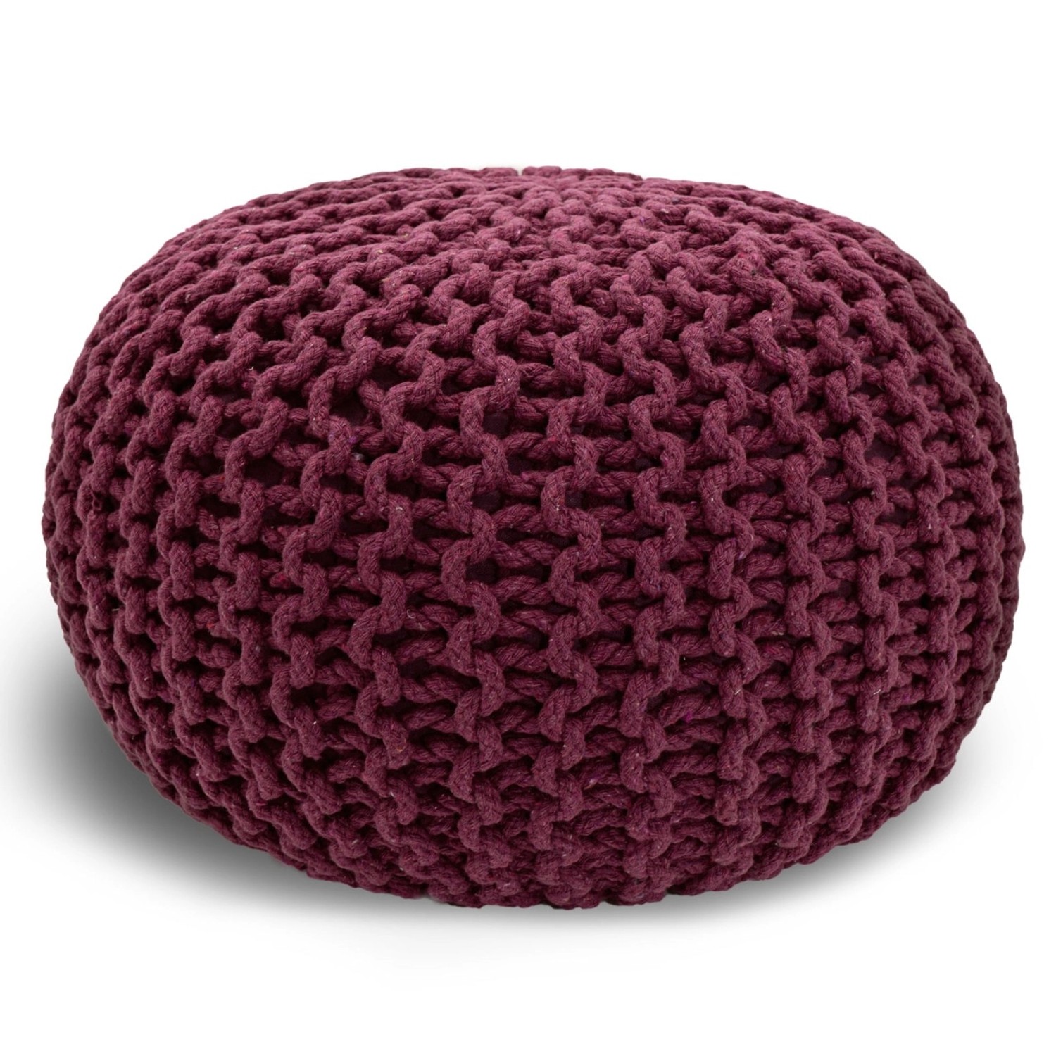 Casamia Pouf 55cm Sitzpouf Bodenkissen Hocker Baumwolle Bordeaux günstig online kaufen