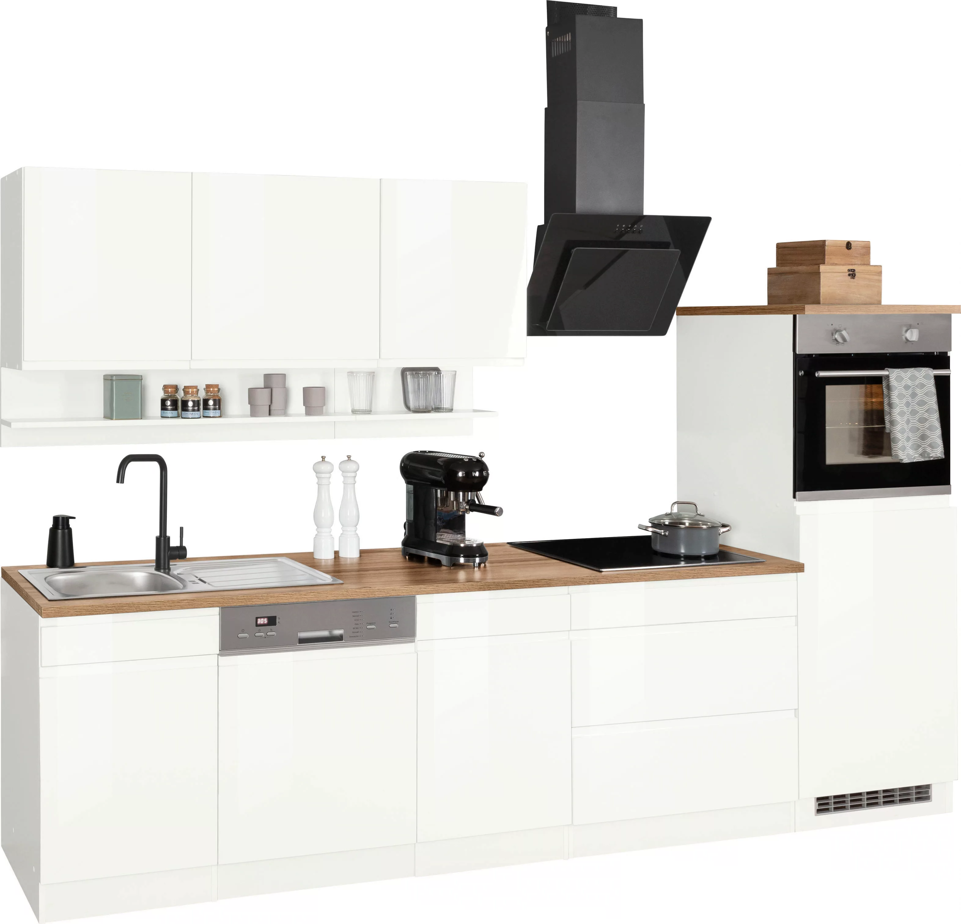 Kochstation Küche "KS-Virginia", Breite 300 cm, wahlweise mit Induktion günstig online kaufen