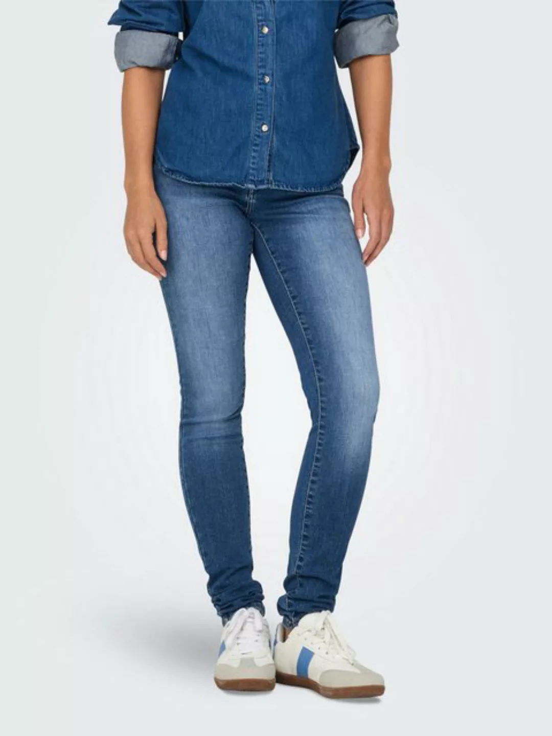 ONLY Skinny-fit-Jeans "ONLBLUSH MID SK DB WAIST DNM TAI BOX X" günstig online kaufen