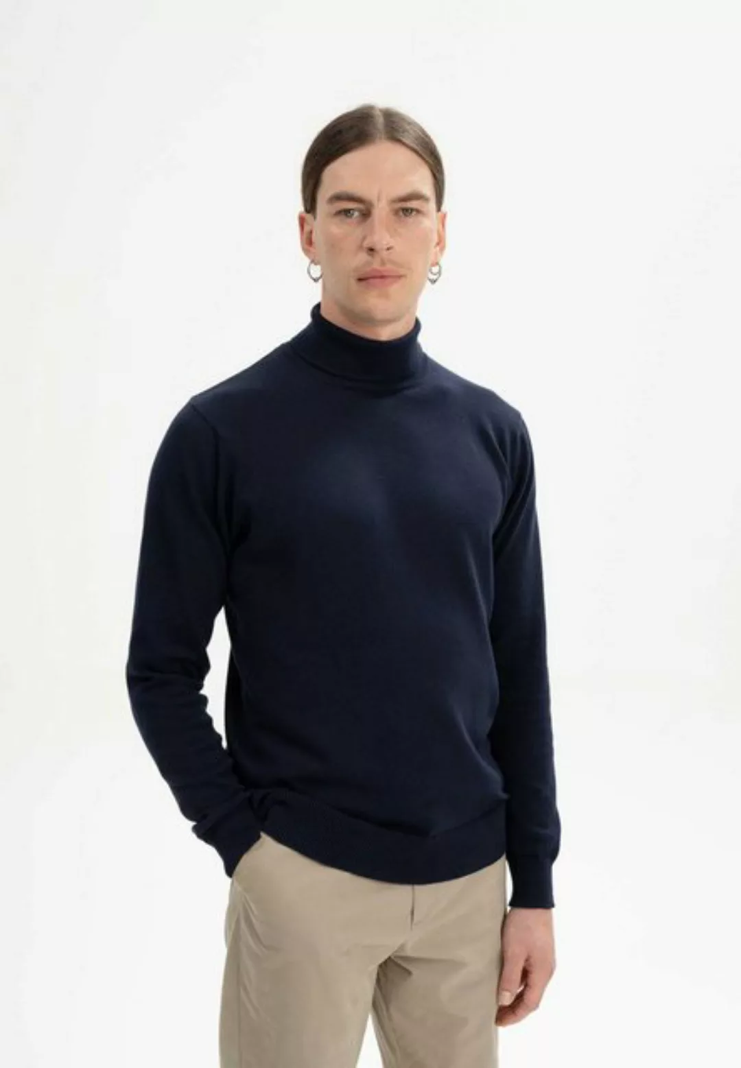 MELA Rundhalspullover MELA Bio-Herren-Feinstrickpullover 'KANJA' mit Rol günstig online kaufen