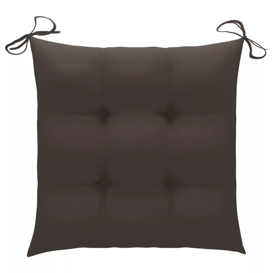 Stuhlkissen 4 Stk. Taupe 50x50x7 Cm Stoff günstig online kaufen