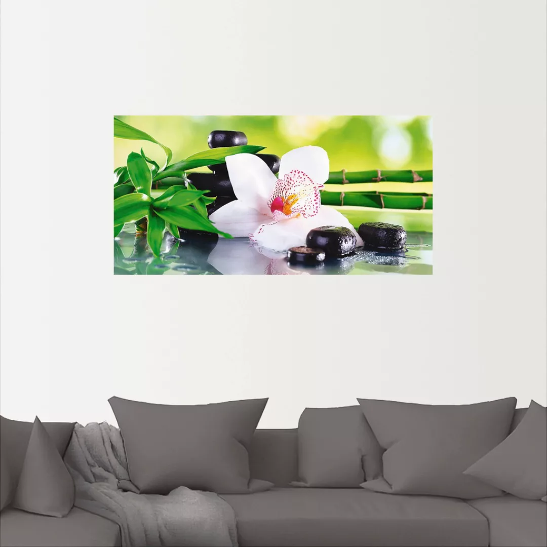 Artland Wandbild "Spa Steine Bambus Zweige Orchidee", Zen, (1 St.), als Alu günstig online kaufen