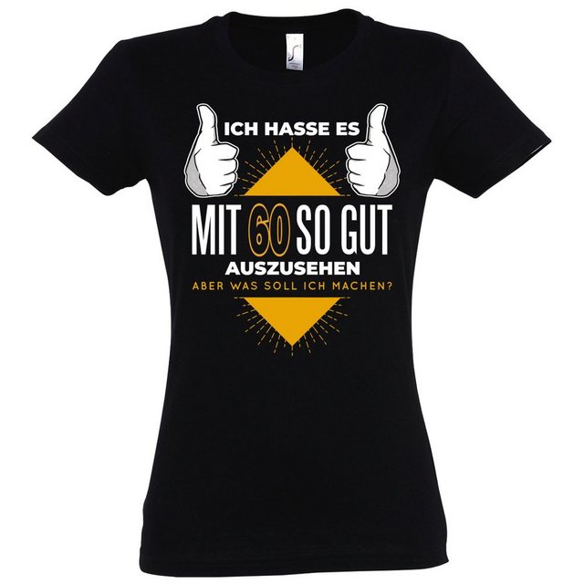 Youth Designz T-Shirt 60 Und Gutaussehend Damen Shirt mit lustigem Frontpri günstig online kaufen