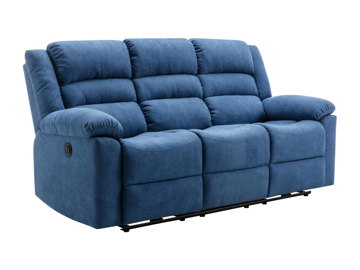 Relaxsofa 3-Sitzer elektrisch - Stoff - Blau - BUROLO günstig online kaufen