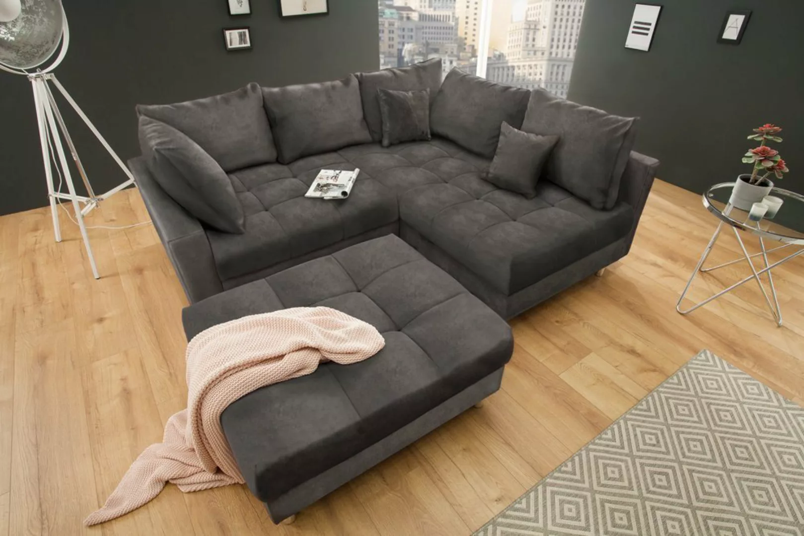 riess-ambiente Ecksofa KENT 220cm grau, Set 2 Teile, Wohnzimmer · Couch · S günstig online kaufen