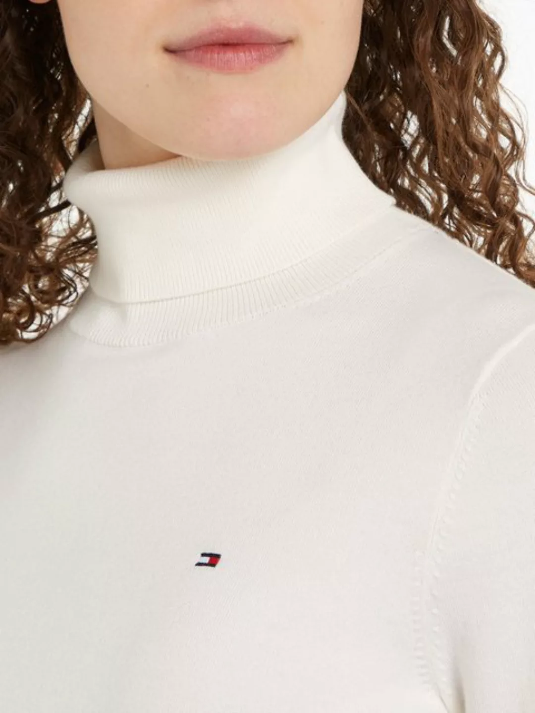 Tommy Hilfiger Strickpullover CO JERSEY STITCH ROLL-NK SWT mit Rollkragen günstig online kaufen