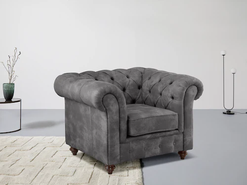 Home affaire Sessel »Chesterfield B/T/H: 105/69/74 cm«, mit hochwertiger Kn günstig online kaufen