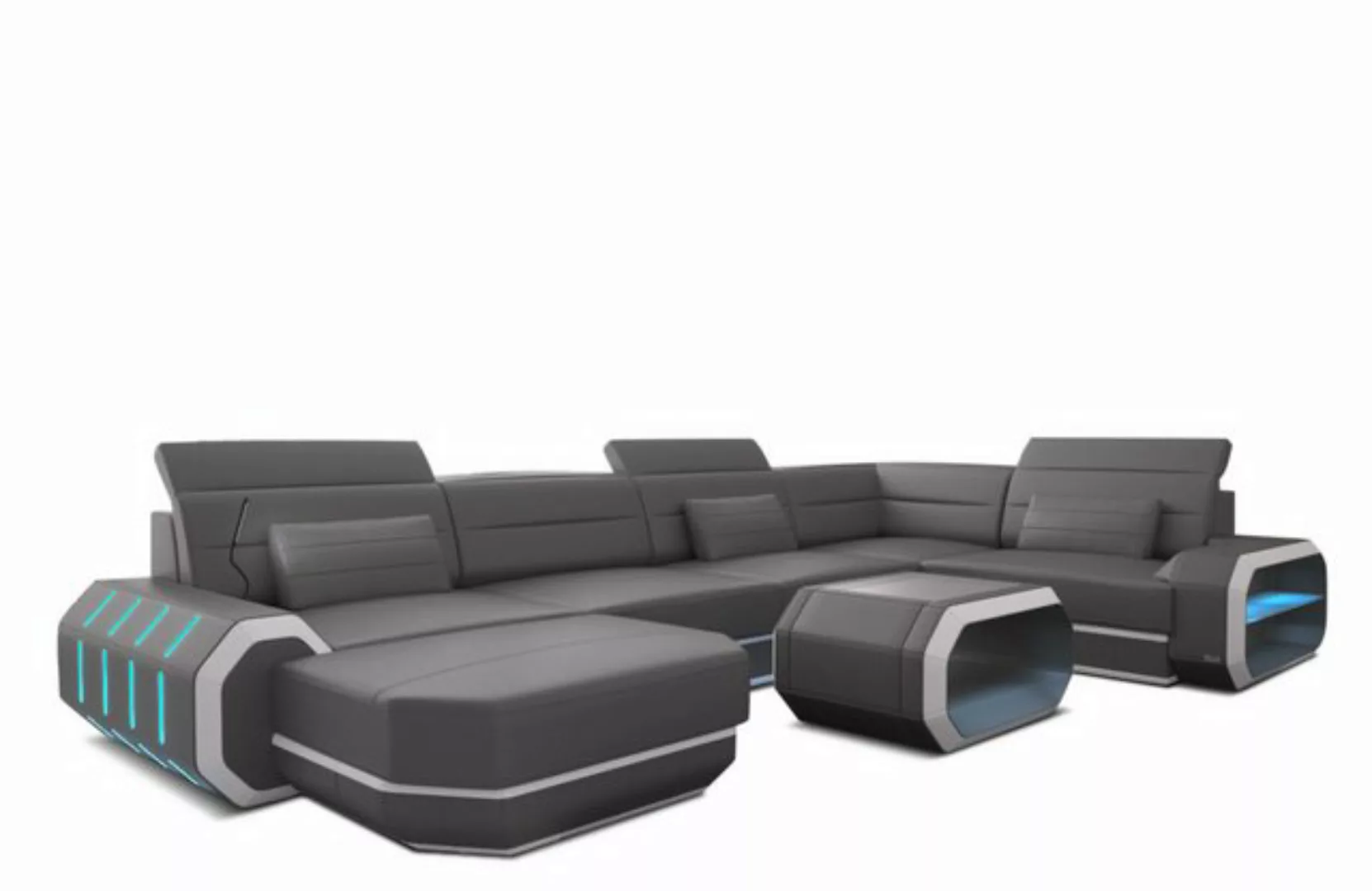 Sofa Dreams Wohnlandschaft Sofa Ledercouch Leder Roma U Form Ledersofa, Cou günstig online kaufen