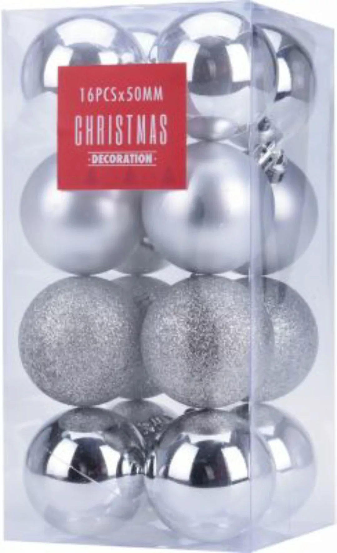 Koopman 16-tlg. Weihnachtskugel Set Ø5 cm, silber günstig online kaufen