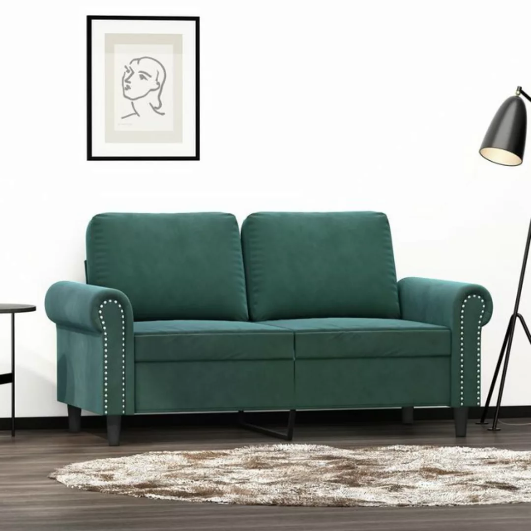 vidaXL Sofa 2-Sitzer-Sofa Dunkelgrün 120 cm Samt günstig online kaufen