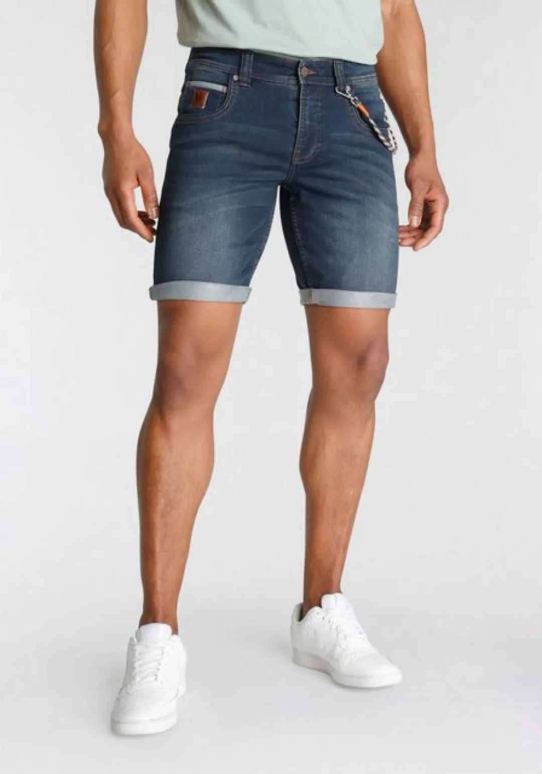 Bruno Banani Jeansshorts, (Set, 2 tlg., mit Band), bequemer Sitz, gerade Be günstig online kaufen