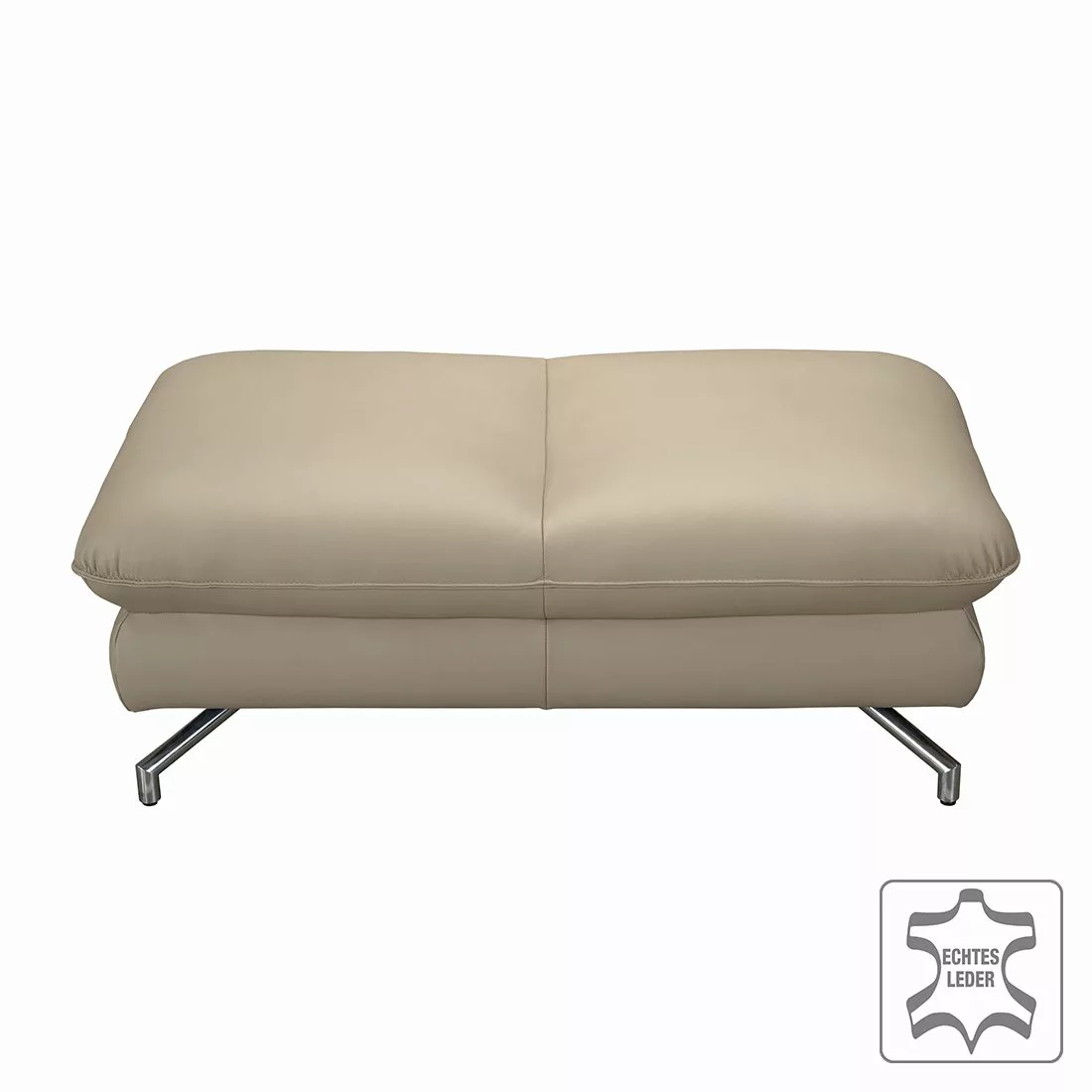 home24 loftscape Hocker Sharon Beige Echtleder 120x43x63 cm (BxHxT) Modern günstig online kaufen