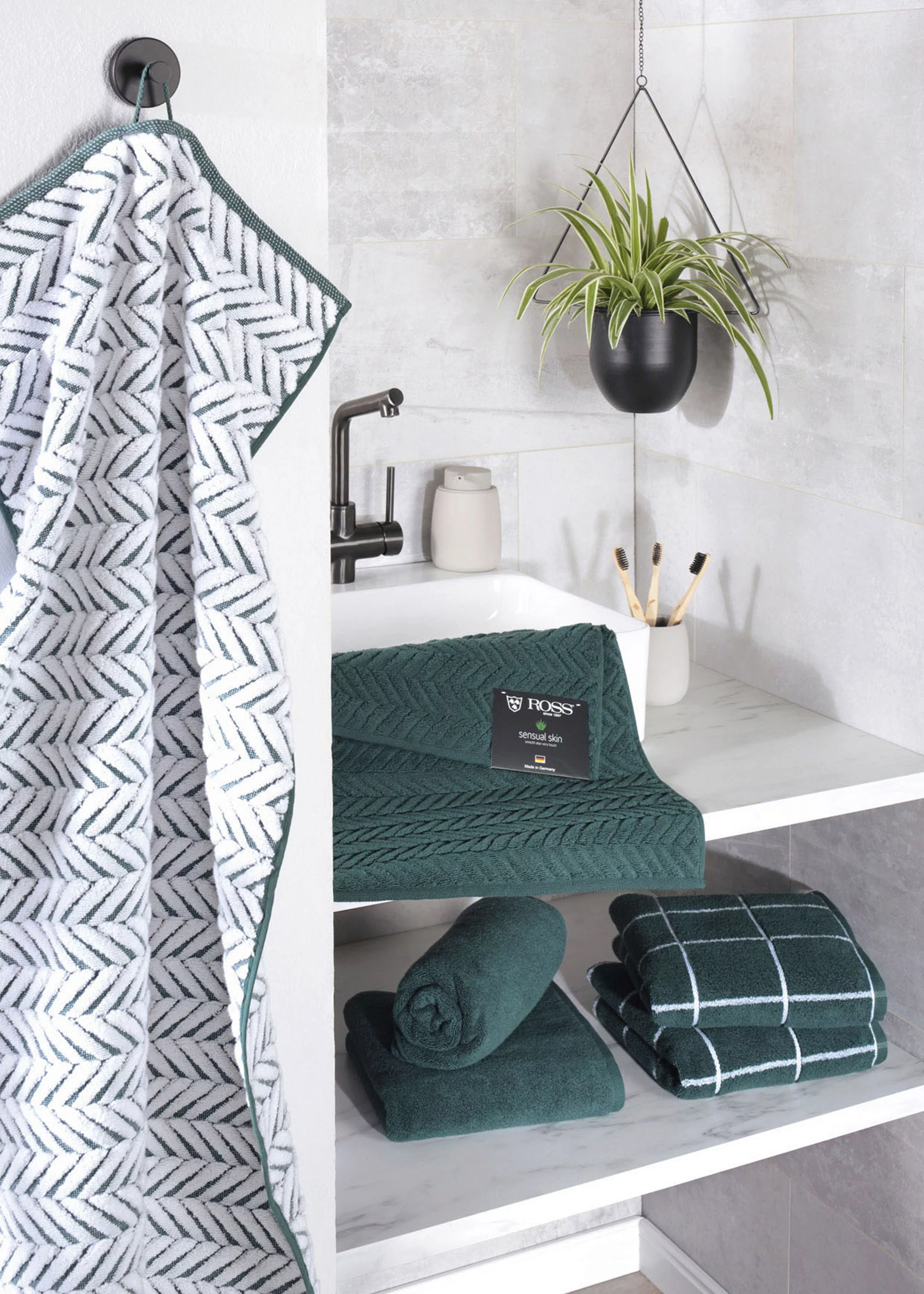 ROSS Handtücher »Cashmere Überkaro«, (2 St.), in modischen Farben günstig online kaufen