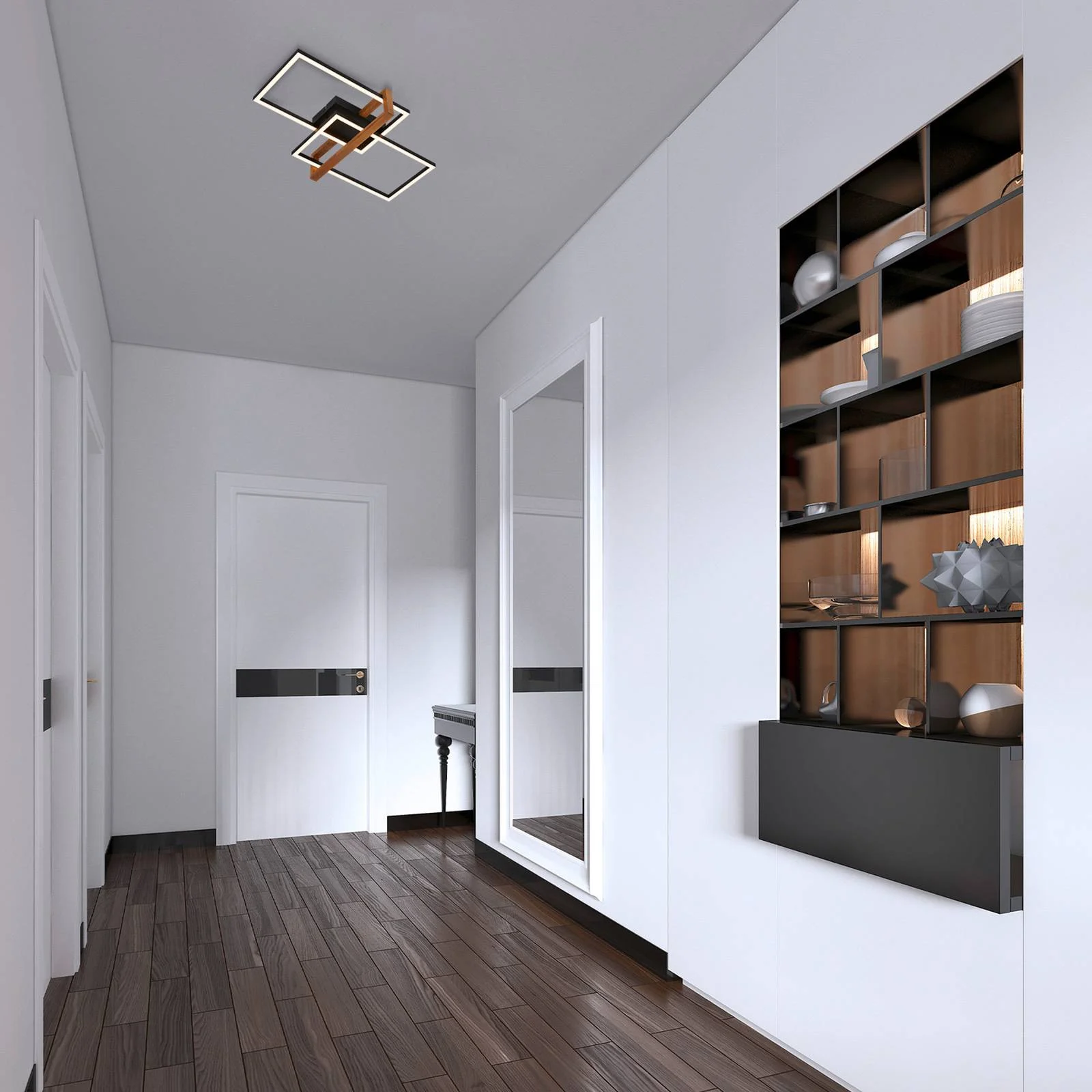 LED-Deckenleuchte 3776015 zweiflammig mit Holz günstig online kaufen