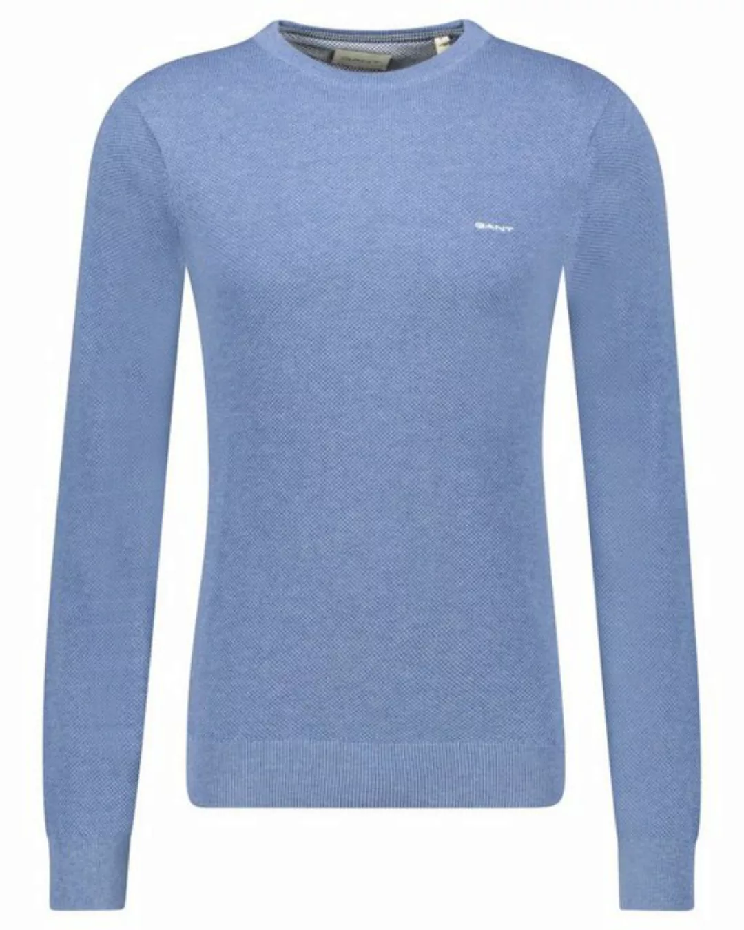 Gant Rundhalspullover COTTON PIQUE C-NECK mit Logostickerei auf der Brust günstig online kaufen