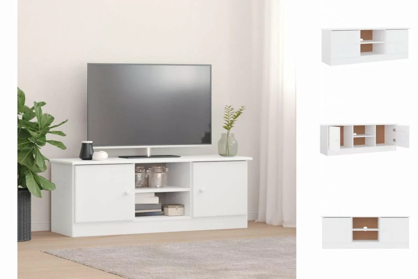 vidaXL TV-Schrank TV-Schrank ALTA Weiß 112x35x41 cm Massivholz Kiefer TV-Lo günstig online kaufen