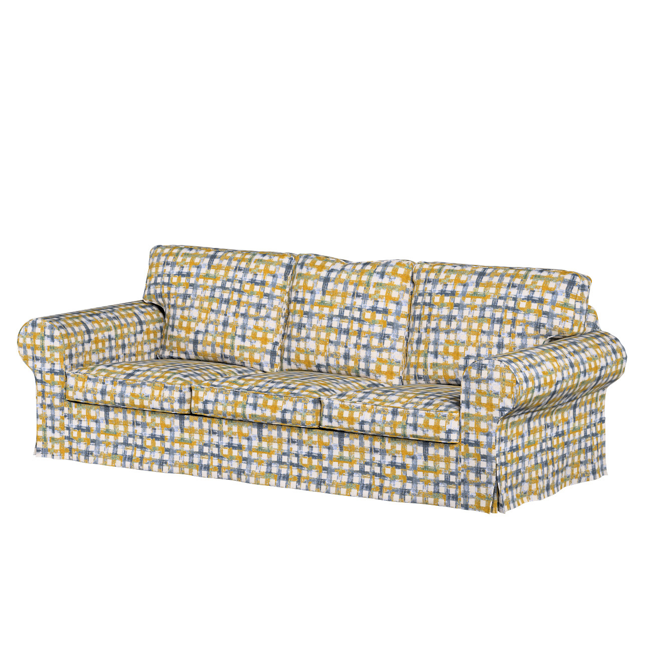 Bezug für Ektorp 3-Sitzer Schlafsofa, neues Modell (2013), blau-gelb, 40cm günstig online kaufen