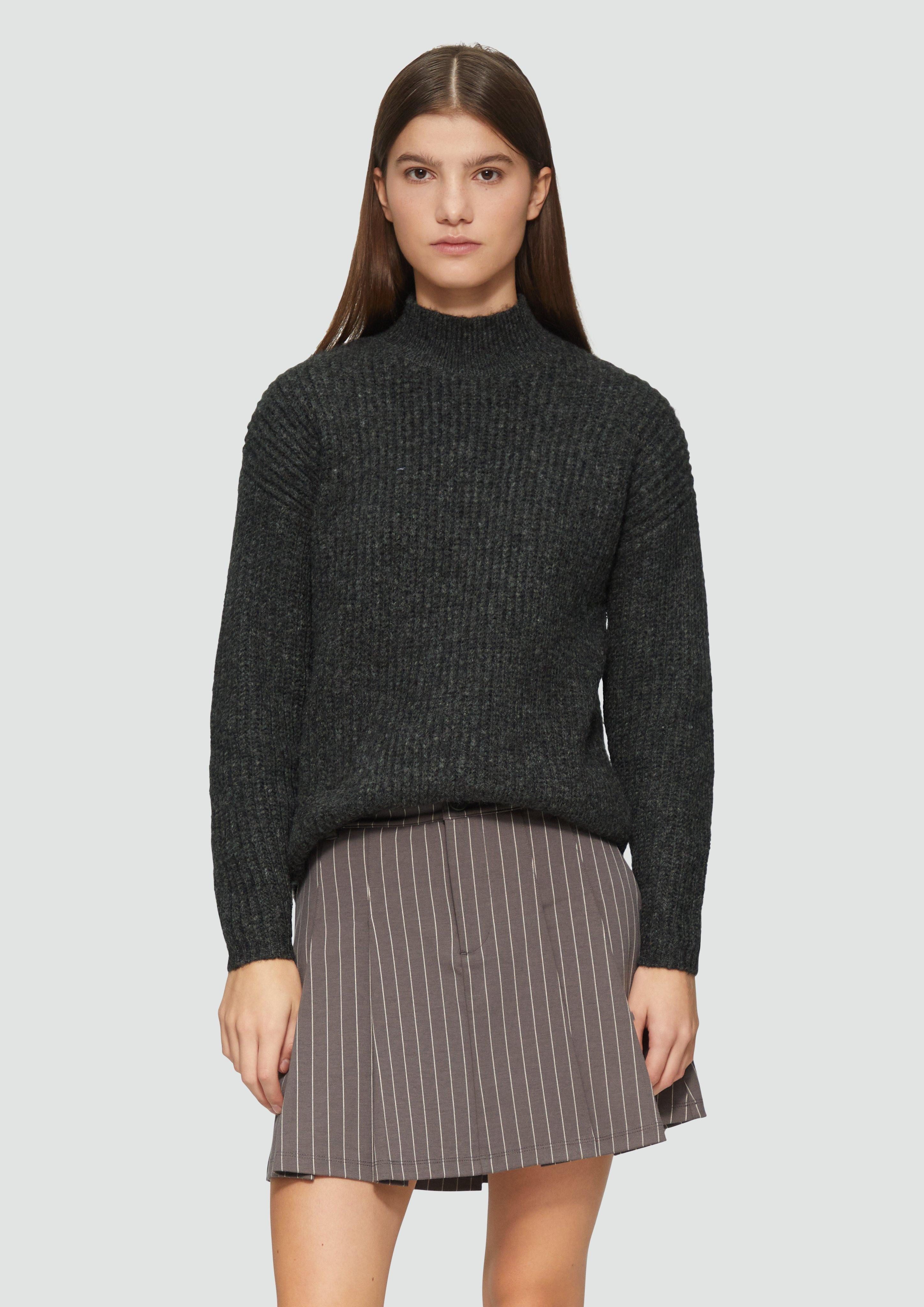 QS Strickpullover Weicher Strickpullover mit Rippstruktur günstig online kaufen
