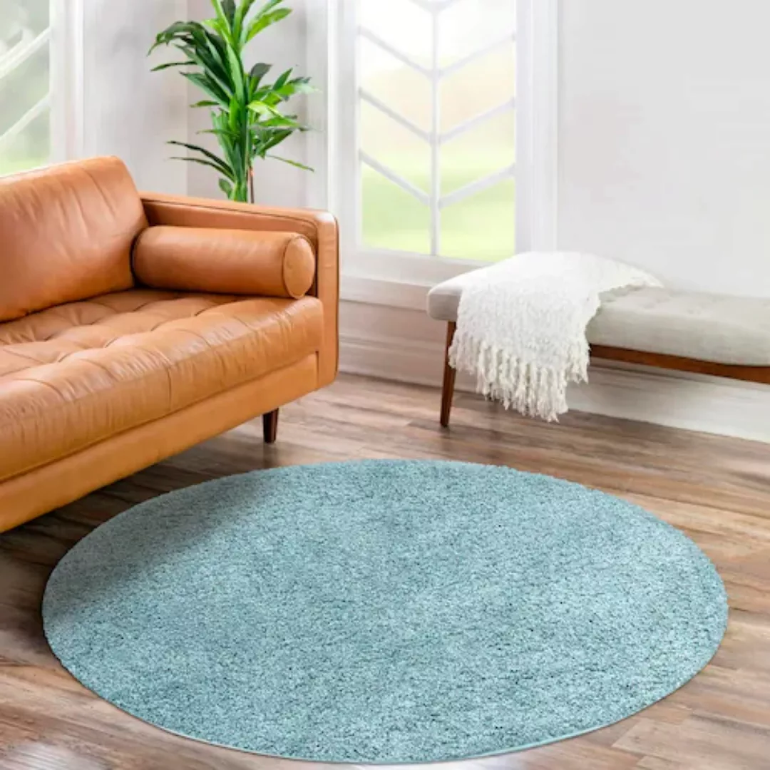 Carpet City Hochflor-Teppich »City Shaggy«, rund, Teppich Einfarbig Uni, be günstig online kaufen