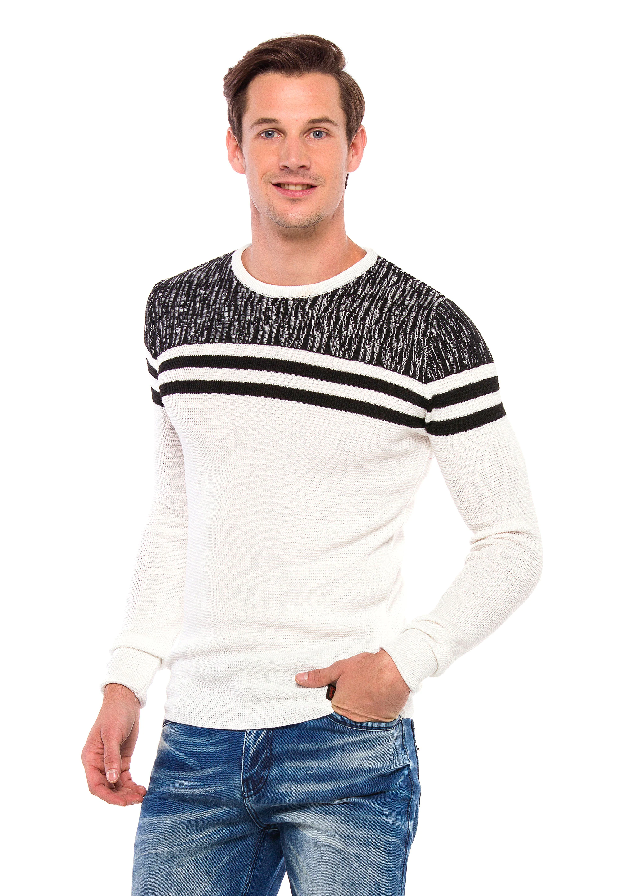 Cipo & Baxx Strickpullover, mit coolen Streifen-Details günstig online kaufen