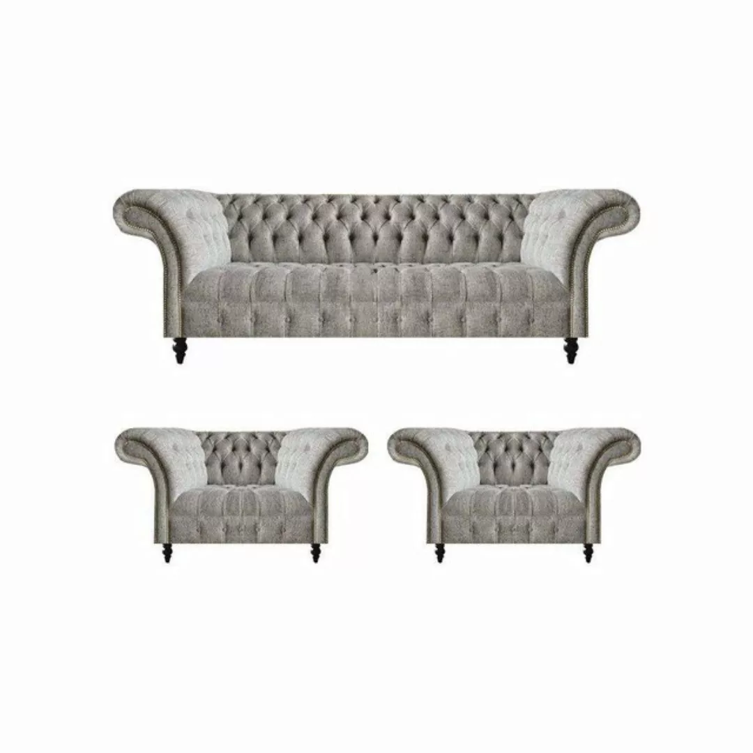 JVmoebel Chesterfield-Sofa Luxus Sofas Set 3tlg Sitzmöbel Wohnzimmer Polste günstig online kaufen