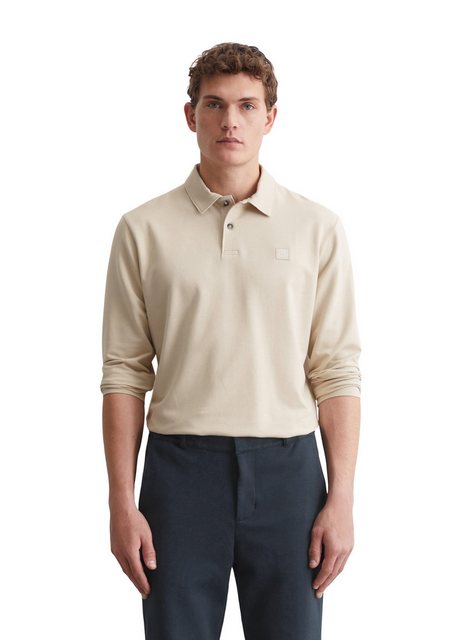 Marc O'Polo Langarm-Poloshirt aus weichem Bio-Baumwoll-Viskose-Mix günstig online kaufen