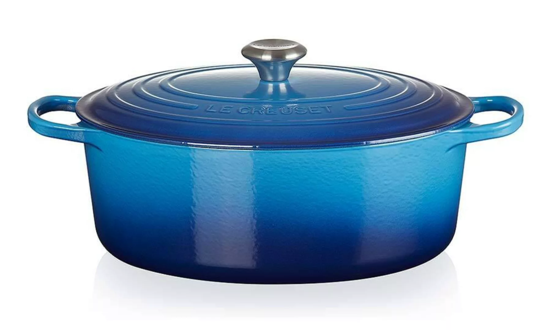 Le Creuset Bräter Signature Oval Gusseisen Azure Blau 27 cm günstig online kaufen