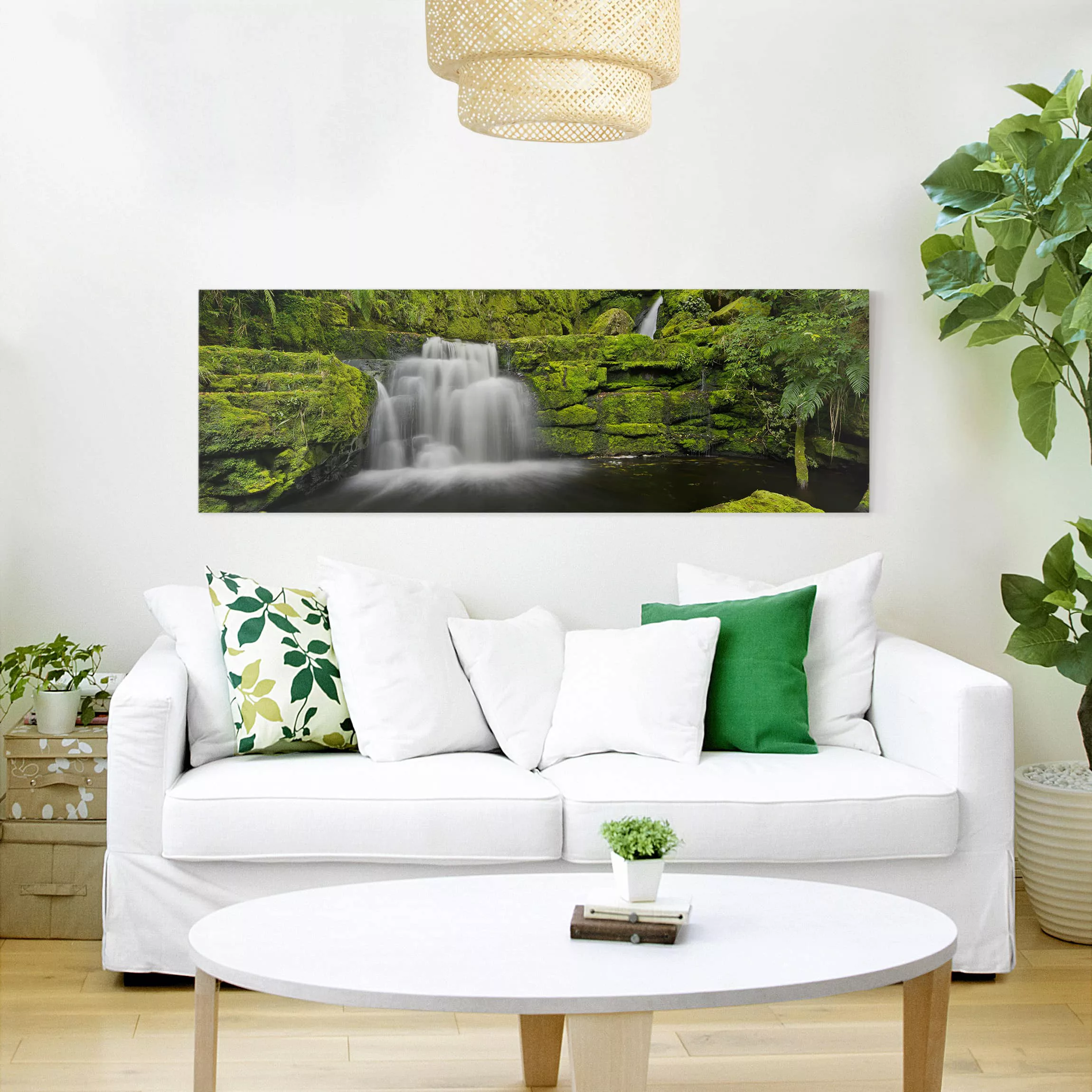 Leinwandbild Natur & Landschaft - Panorama Lower McLean Falls in Neuseeland günstig online kaufen