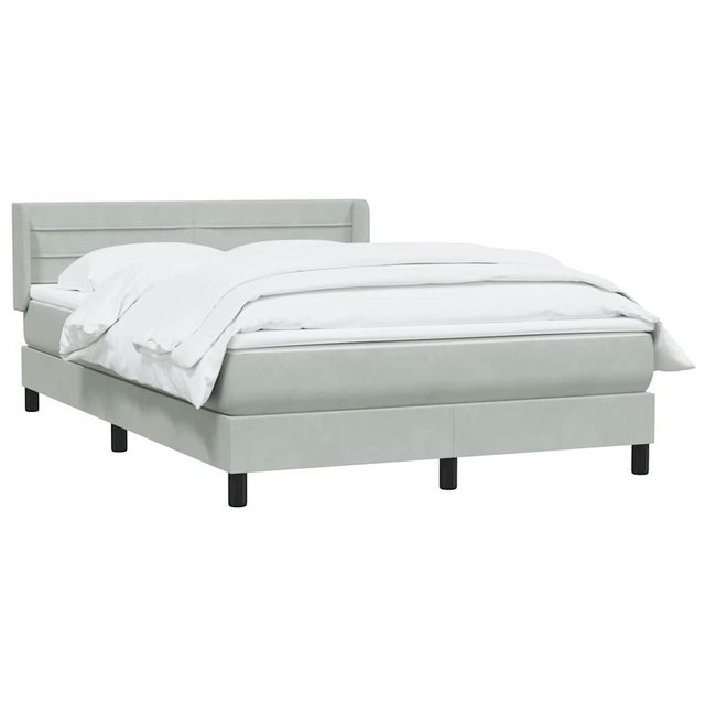 vidaXL Bett Boxspringbett mit Matratze Hellgrau 160x220 cm Samt günstig online kaufen