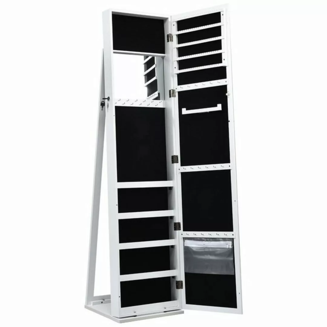 KOMFOTTEU Schmuckschrank Schmuckregal mit Ganzkörperspiegel,157,5x38x38cm günstig online kaufen