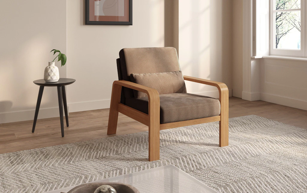 sit&more Sessel "Kolding", Armlehnen aus Buchenholz in natur, verschiedene günstig online kaufen