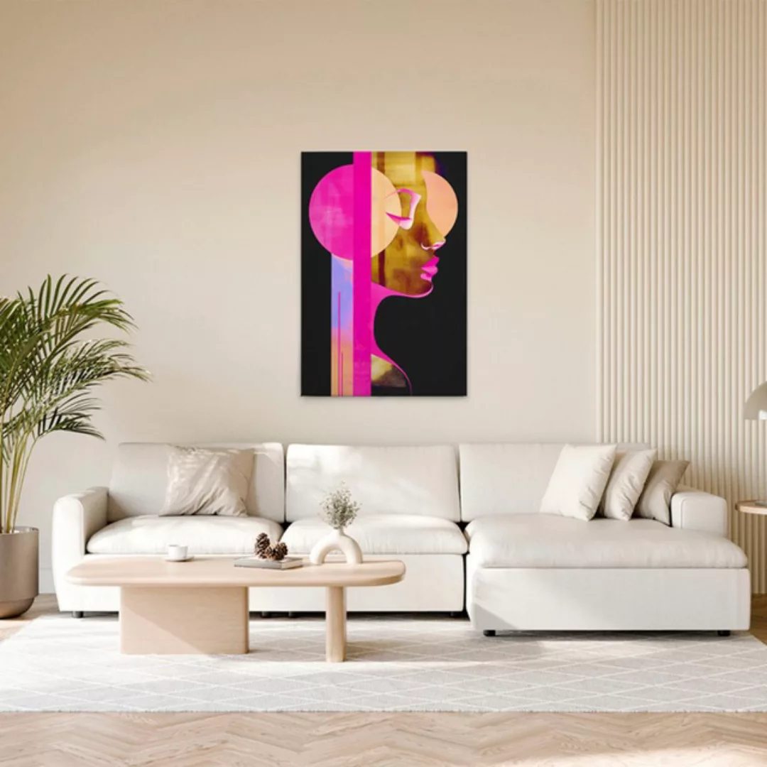 A.S. Création Leinwandbild "Metropolis Neon - Wandbild Schwarz Pink Keilrah günstig online kaufen