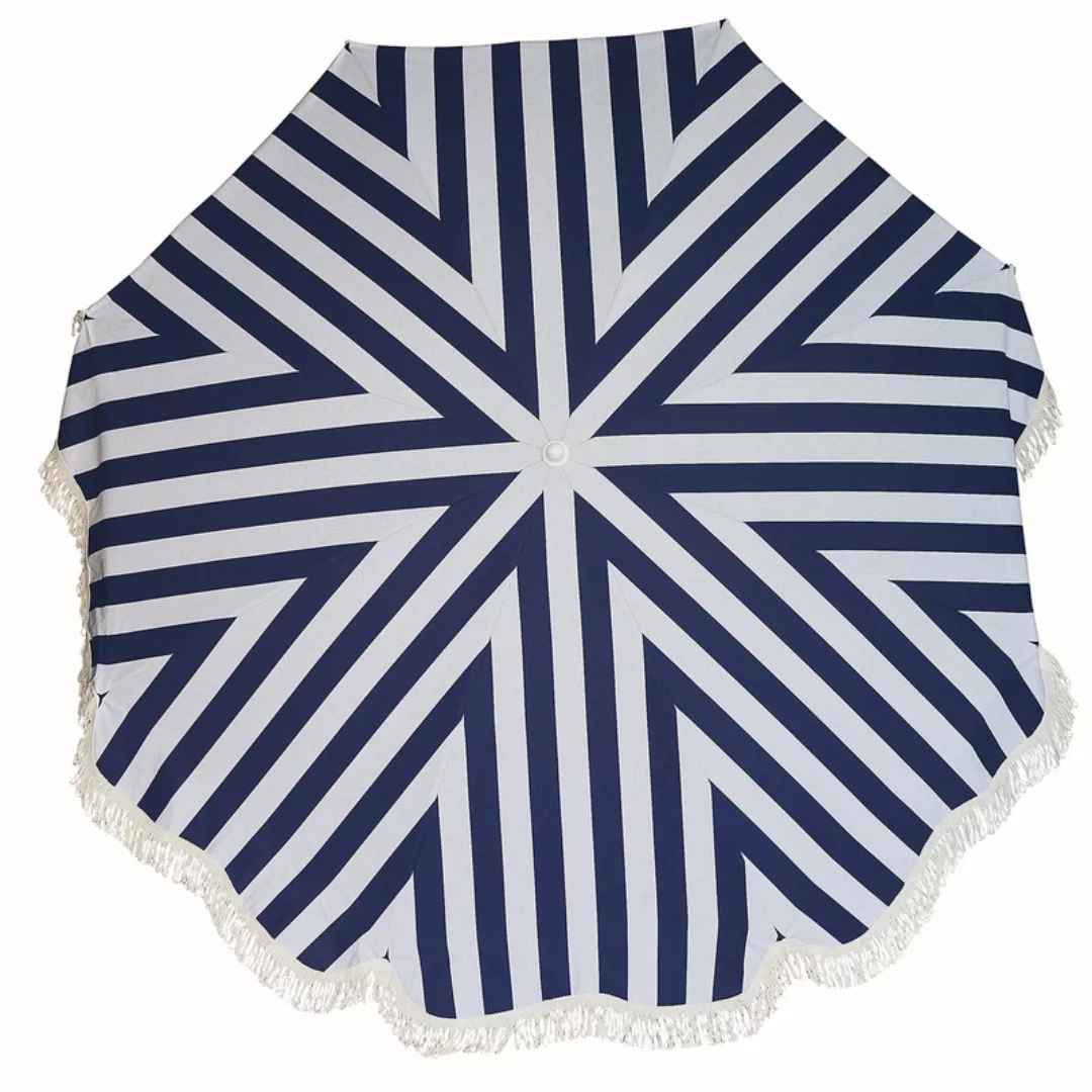 Sonnenschirm RETRO, Ø200cm weiß/blau günstig online kaufen