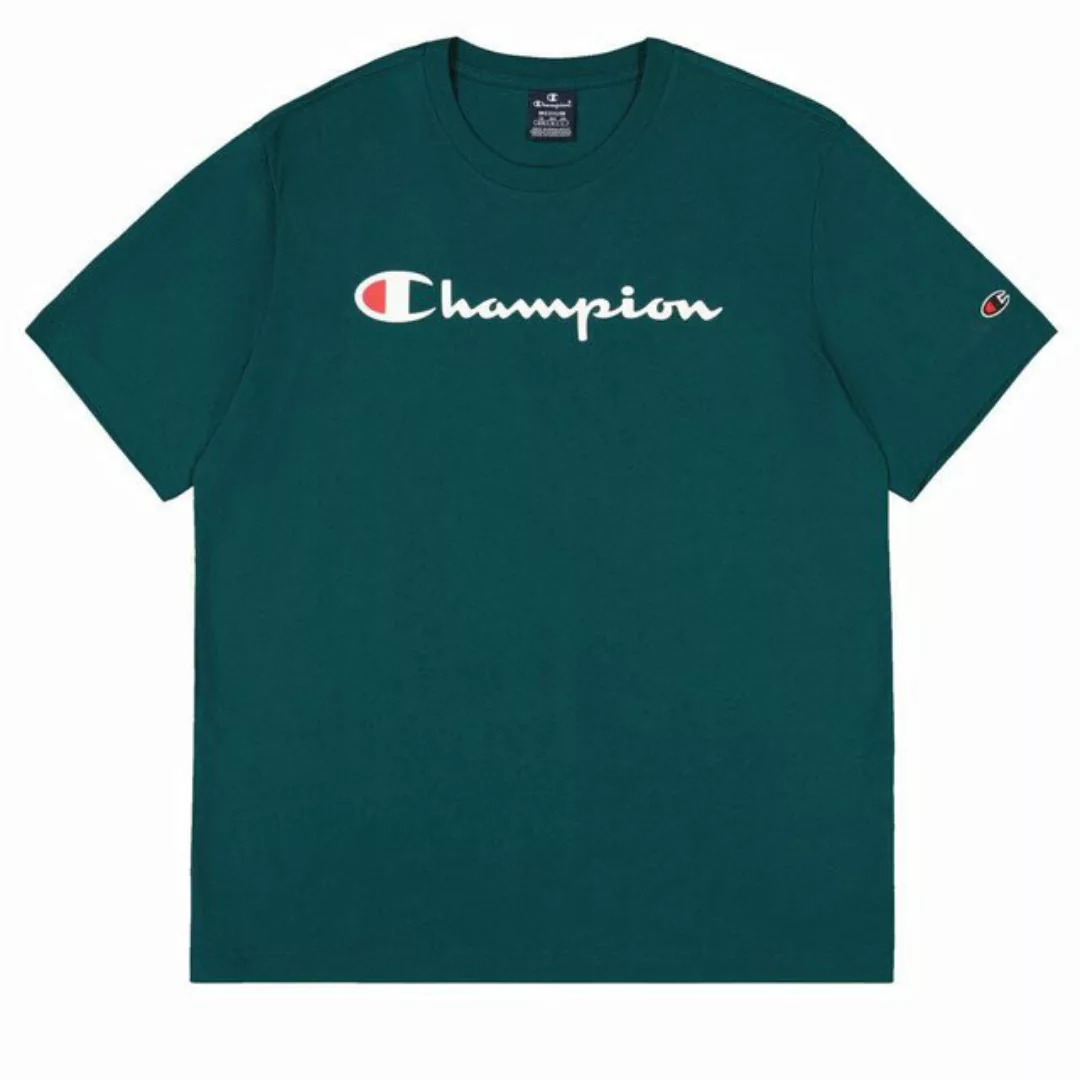 Champion Kurzarmshirt Herren Baumwoll-T-Shirt mit großem Logo - Laubgrün günstig online kaufen