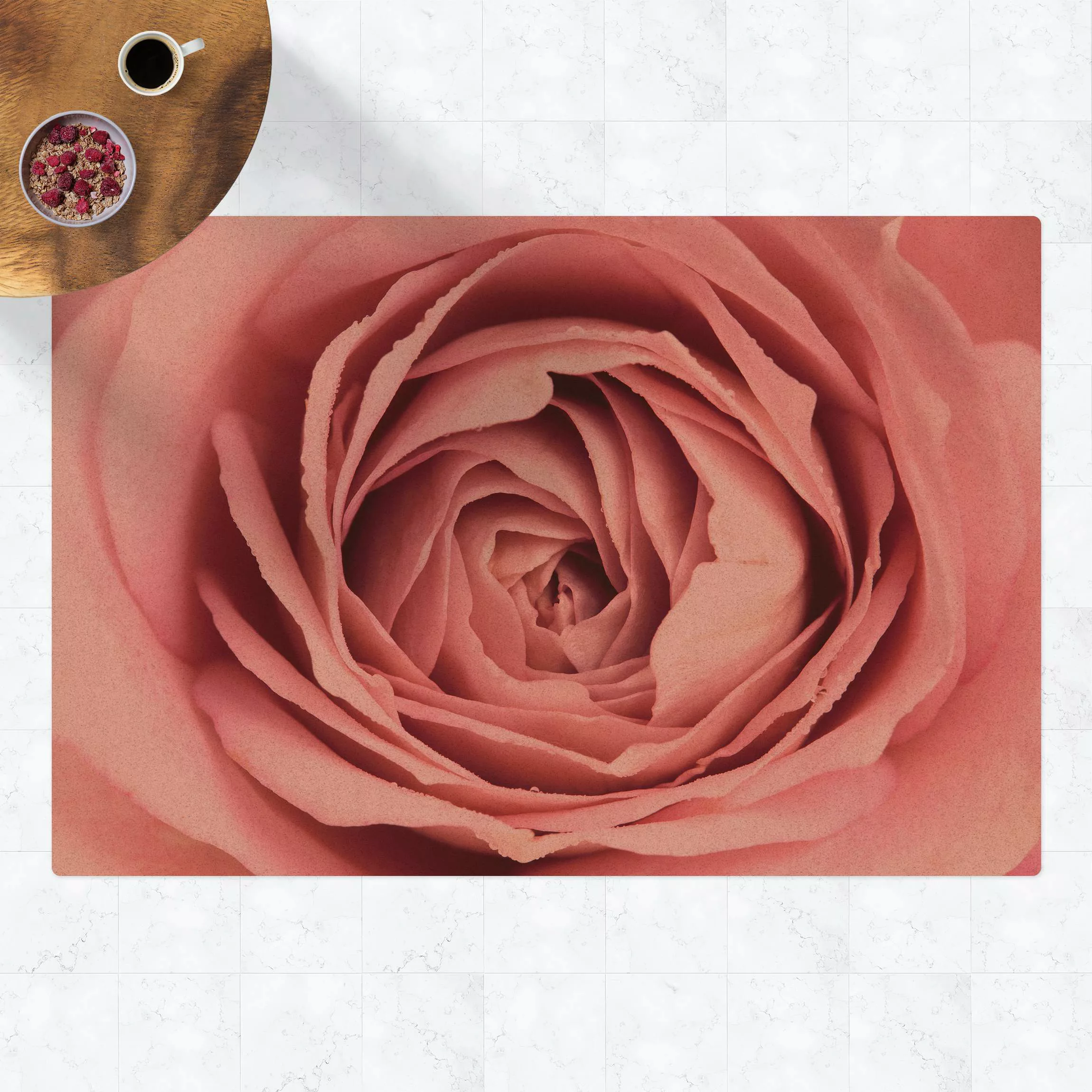 Kork-Teppich Rosa Rosenblüte günstig online kaufen